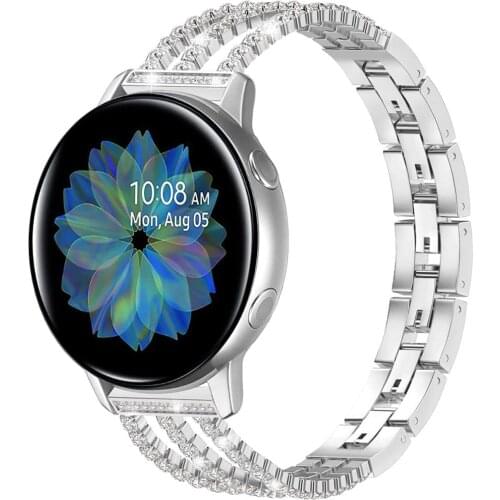 20mm 22mm Womens Diamond Strap for Samsung Galaxy Watch 4 Classic 46mm 42mm Band Jewelry Bracelet Active2 44mm 40mm Wristbands