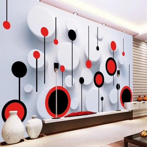 Custom Any Size Murals Wallpaper Modern Fashion Trend Circle 3D Photo Wall Cloth Living Room TV Sofa Home Decor Art Wall Papers