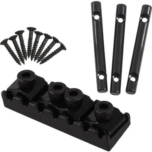 4x Guitar String Tree Guides String Retainer Bar Black & 1x 7 String Locking Nut Electric Guitar Nut Tremolo Bridge