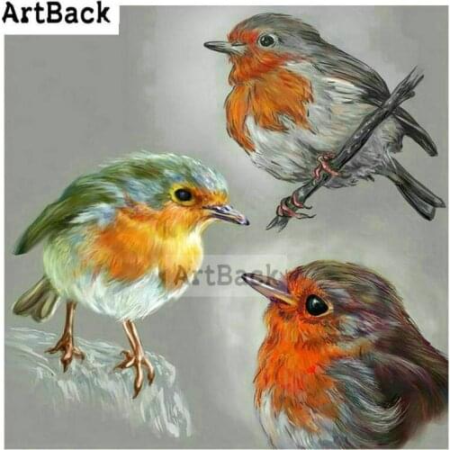 New diamond embroidered bird 5d full square drill diamond painting three sparrow animal 3d diamond embroidery artwork