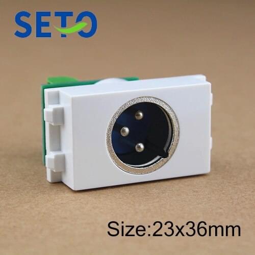 SeTo 128 Type XLR Audio Microphone Module Free Welding XLR Male Keystone For Wall Plate Socket
