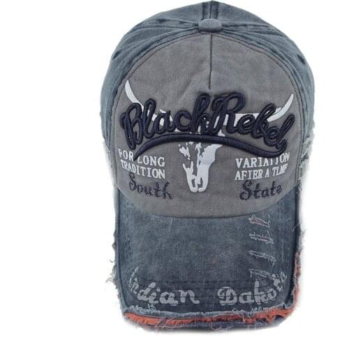 Explosive Old Bull Head Baseball Caps Washed Hats Out Sports Travel Frayed Sun Hats Men And Women New Baseball Caps Hot Sale2021