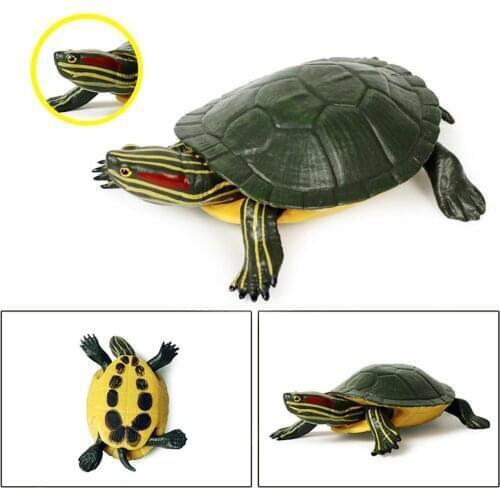 Brazilian Red-Eared Slider Turtle Tortoise Animal Toy Original Ocean Sealife Animals Sets Leatherback Kids Learning Toy Children