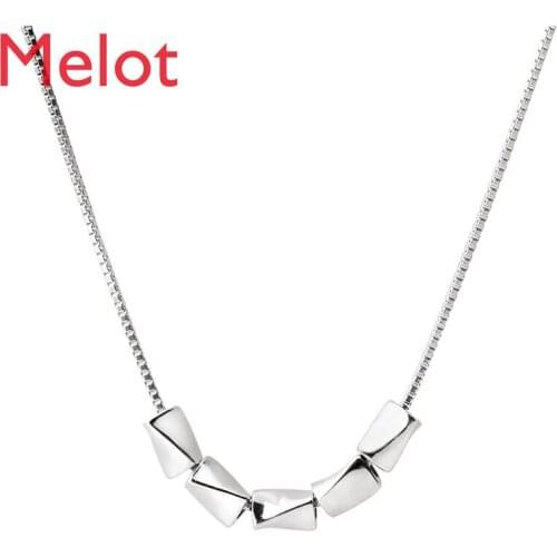 Jewelry Lucky Five Peas Necklace Sterling Silver Rice Grain Clavicle Chain Ornament