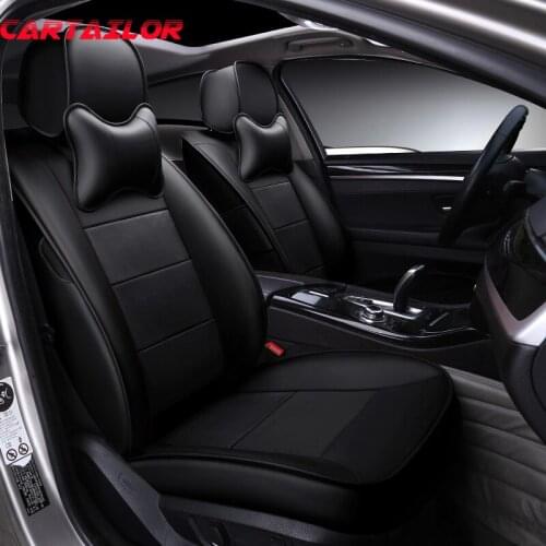 CARTAILOR Genuine Leather Car Seat Cover Styling Set for Toyota Verso Seat Covers for Cars Cushion Supports Auto Seats Protector