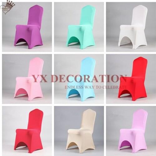 Arch Front Universal Stretch Spandex Chair Cover Lycra Polyester Fabric Wedding Banquet Party Hotel Dining Chair Covers