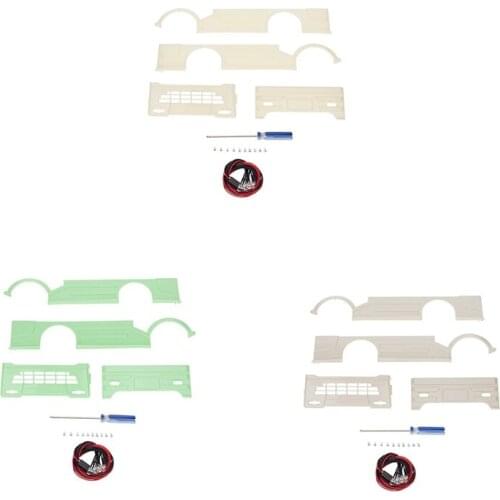 For WPL D12 1/10 RC Car Body Armor Surrounded Kits Decoration Cover with LED Light Parts