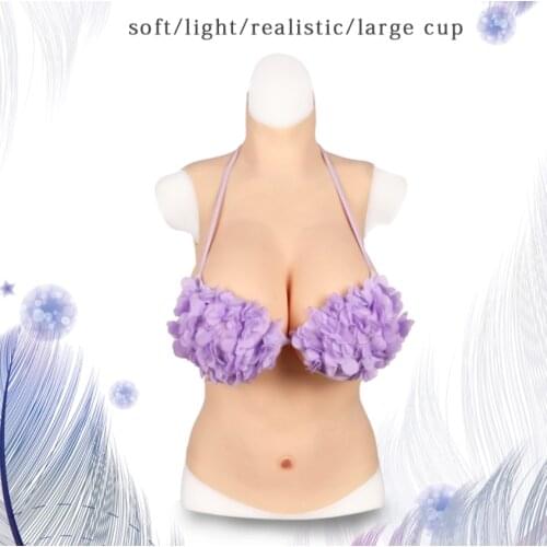 High Collar Artificial Silicone Breast Forms Fake Boobs for Crossdresser Transgenres Drag Queen Shemale Cosplay Male to Female