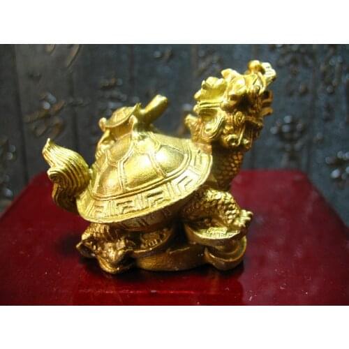 MOEHOMES China fengshui latón dragón tortuga riqueza Estatua de la suerte artesanías de Metal decoración del hogar regalo