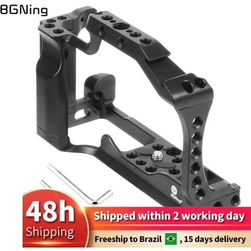 BGNING DSLR Camera Cage for Canon EOS M50 M5 Handle Grip Set w/ 1/4 3/8 Mounting Holes Cold Shoe for Vlogging Monitor Microphone