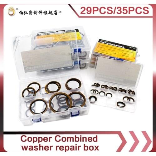 Copper washer M6 / M8 / M10 / M12 / M14 / M16 / M18 / M20 / M22~M60mm bonded gasket rubber oil drain plug gasket sealing O-ring