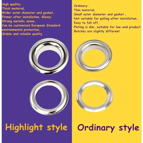 30pcs/lot Free Shipping Metal Brass Eyelets With Washer Round Metal Grommets Nickle Plating Color 13mm Hole