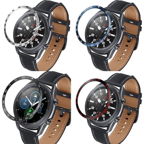 Metal Steel Bezel Ring Screen Glass Protector Film For Samsung Watch3 Galaxy Watch 3 41mm/45mm Protective Frame Case Edge Cover