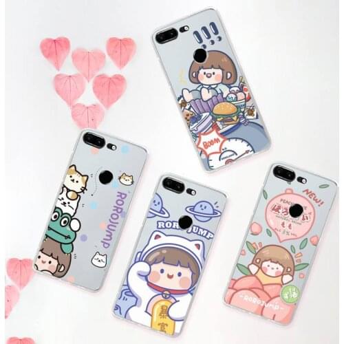 Cute anime girl snacks Phone Case Transparent for Huawei mate 20 10 9 8 X S 5G Z Enjoy pro plus