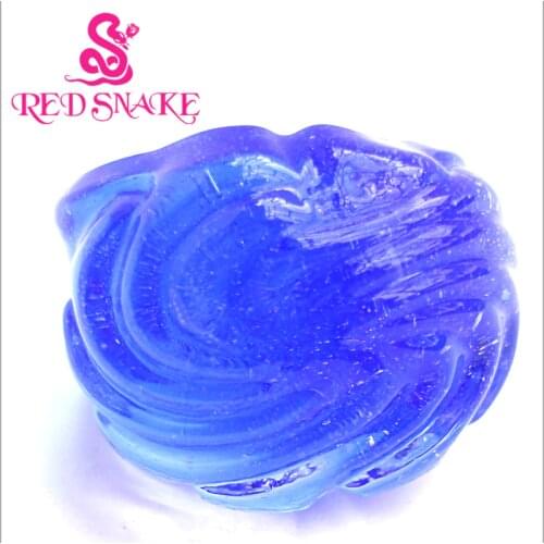 RED SNAKE Fashion Ring Handmade dark Blue radial stereoscopic Design Murano Glass Rings