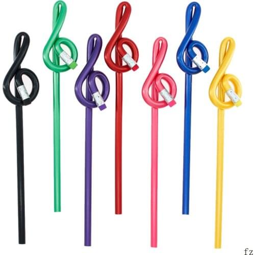 200 Pcs Music Treble Pencil Musical Note Pencils Plastic Clef Pencil School Office Musician Gift Random Color