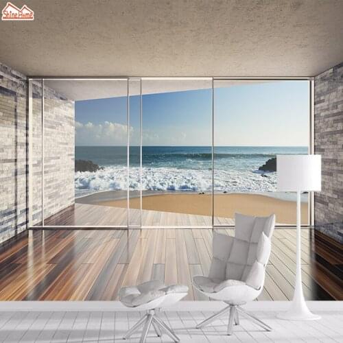 Landscape Wall Papers Home Decor Paper 3d Photo Mural Wallpaper Wallpapers for Living Room Contact Vinyl Office Sea View Murals