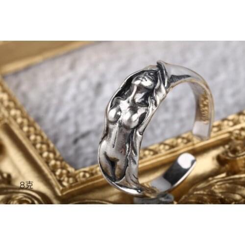 925 STERLING SILVER naked woman men rings Ring jewelry A5024