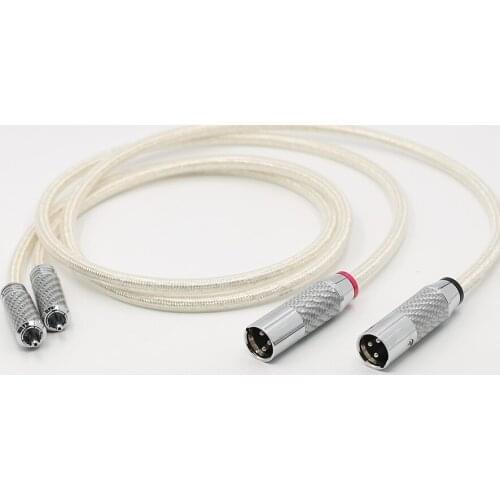 Pair QED OCC Silver Plated RCA Cable Analog Cable Carbon Fiber 2RCA TO 2XLR Male Plug Audiophile Audio Cable