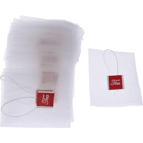 50-pack Nylon Mesh Empty Tea Filter Bags w/ Drawstring Tea Infuser Strainer