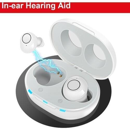Hearing Aids Audifonos for Deafness/Elderly Adjustable Wireless Invisible Hearing Aid Ear Sound Amplifier with Rechargeable Base