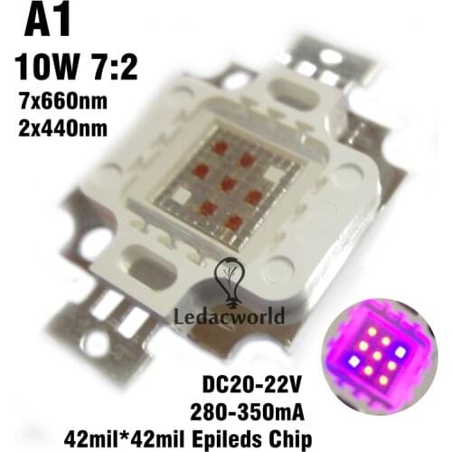 Excellent Quality 10W High Power LED Plant Grow Chip 390nm 440nm 520nm 660nm 6500K Royal Blue Deep Red Green For Plant Growing