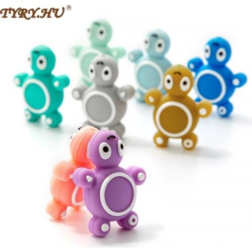 TYRY.HU 20pcs Mini Turtle Silicone Beads Mouse Bead DIY Infant Nursing Pacifier Chain Food Grade Accessories BPA Free