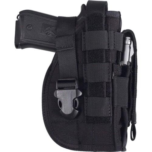 Universal Tactical Gun Holster Right Handed Molle Belt Holster with Magazine Pouch for S&W M&P Shield Glock 26 30 42 1911