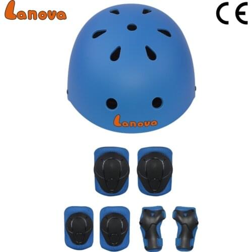 LANOVA Protector 7Pcs/set Cycling Skating Skateboard Helmet Elbow Knee Wrist Pads Children Bike Bicycle Roller Protect gear