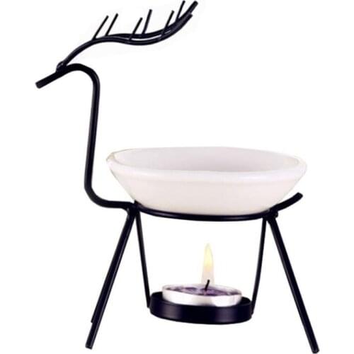 Iron Art Aroma SPA Burner Fragrance Good Mood Candle Holder Ornaments for Friend Gift Home Decor Rose Deer Essential Oil Furnace