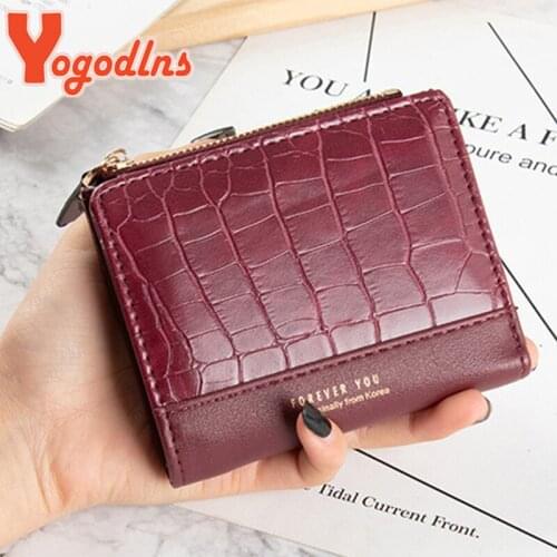 Yogodlns Vintage Crocodile Pattern Wallet for Women PU Leather Card Holder Purse Mini Coin Handbags Shopping Multi-pocket Pouch