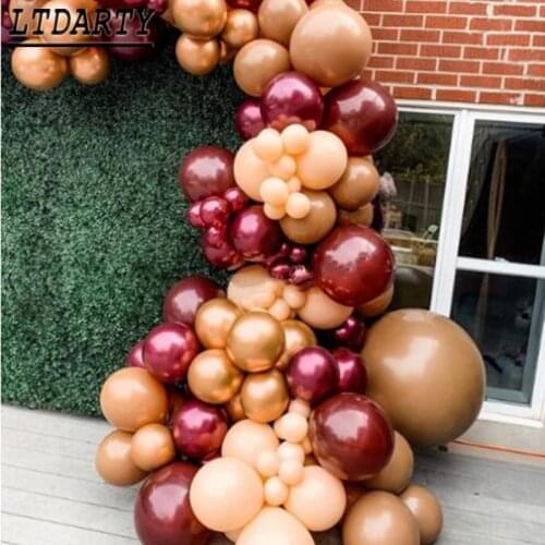 105pcs wine red balloon garland arch metal gold color balloon birthday party baby shower anniversary wedding decorations