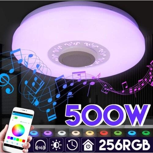 500W Modern Music Ceiling Light bluetooth Speaker Flush Down Lamp Remote Control Acrylic Colorful Lighting Ceiling Light