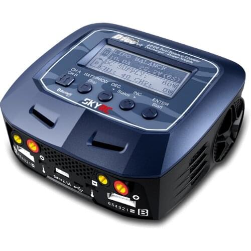 SKYRC D100 V2C AC 100W DC 100WX2 10A Batery Balance Charger Discharger For 1-6S Lipo Batery / LiHV/ LiFe/ LiIon/ NiMH/ NiCd/ Pb