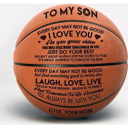Mom and Dad to My Son You Basketball Wholesale or retail Cheap Basketball Ball Official Size7 Basketball With Net Bag+ Needle