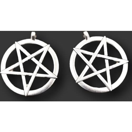 2pcs Charm Star Pentagram 52 * 47mm Fashion Necklace DIY Jewelry Pendant For Mens Handicraft Making A2199