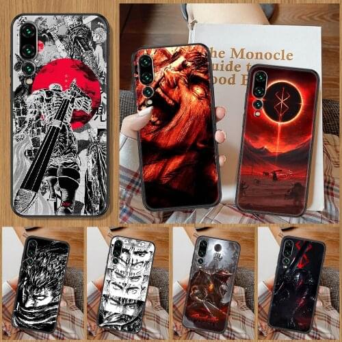 Anime Berserk Guts Phone Case For Huawei P Mate P10 P20 P30 P40 10 20 Smart Z Pro Lite black fashion waterproof silicone shell