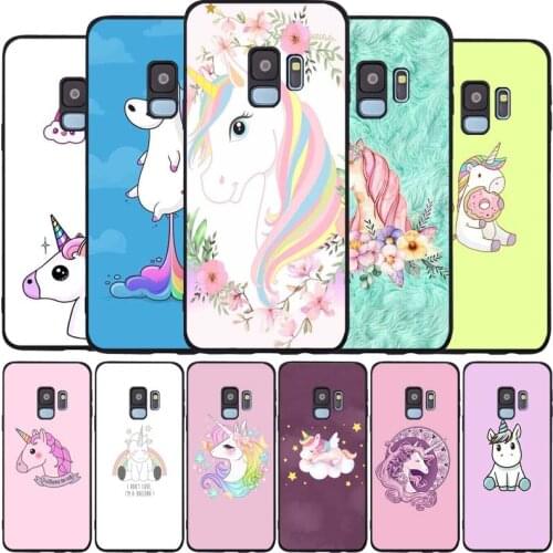 Unicorn black Soft phone Case For Samsung S20 S10 S9 S8 S7 edge Plus Lite Note 8 9 10 A6 A7 A8 A9 2018 Cover