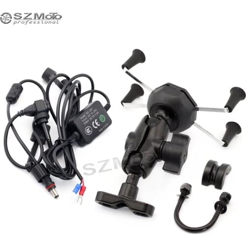 X-Grip Phone Holder USB Charger For SUZUKI GSX1400 GSX400F GSX650F GSX600F/GSX750F KATANA Motorcycle GPS Navigation Bracket