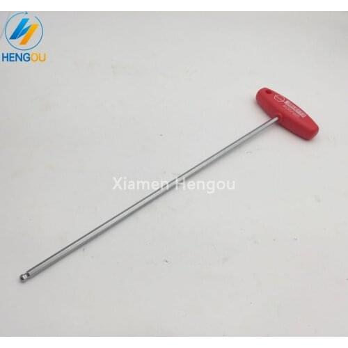 Heidelberg Roland Komori etc. Wrench L-shape with T-handle Diameter 6 mm Length 35 cm printing machine spanner