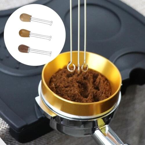 Solid Wooden Handle Needle Coffee Stirring Tool Needle Cloth Powder Tampers Coffeeware Coffee Tamping Stick