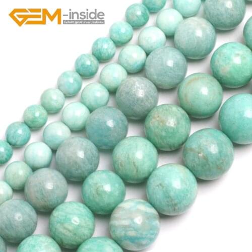 Round Brazilian Amazonite Natural Stone Beads DIY Loose Bead For Jewelry Making Gifts For Bracelet Strand 15" Wholesale 6mm-14mm