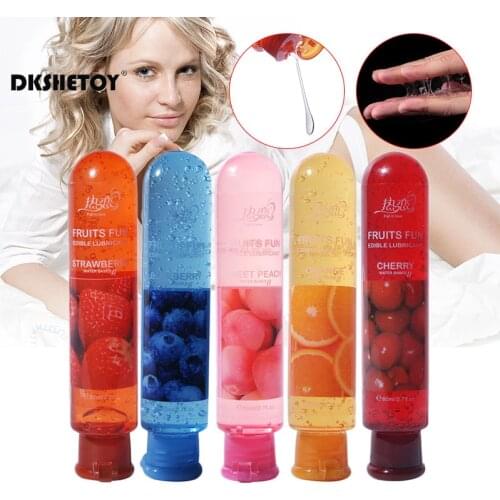 80ml lubricants for adult sex toys Fruit Oil Strawberry Flavor Lover Water Soluble Body Lubricant Oil Sex Lube Oral FB