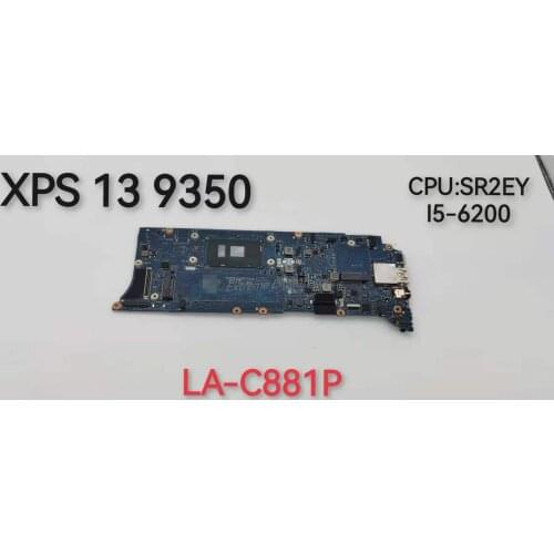 Main Anti-AAZ80 LA-C881P for DELL laptop XPS 13 9350 CPU:I5-6200 Motherboard 100% tested before shipment