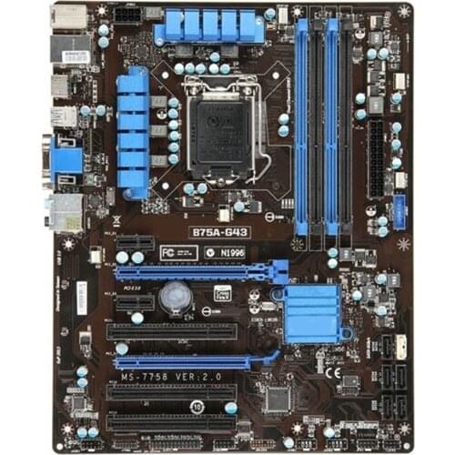 For Intel B75 LGA 1155 Socket Motherboard For MSI B75A-G43 MS-7758 DDR3