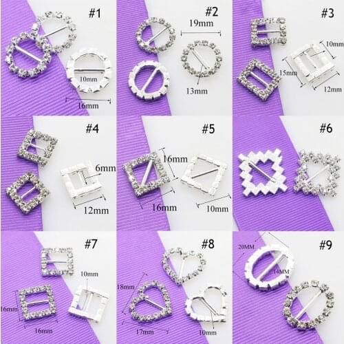 Multi-Size Silver Pole Ribbon Slider 10Pcs/Lot Wedding Invitation DIY Hair Accessories Embellishment Crafts