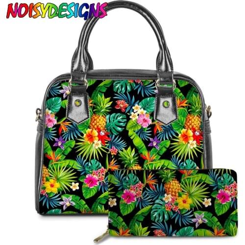 NOISYDESIGNS Tropical Flower Hawaii Pineapple Printed Fashion Womens Handbags Crossbody Shoulder Bags for Teen Girls Bolsas