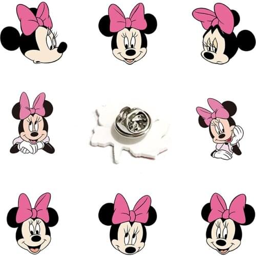 Disney Fashion Lapel Pin Animation Pink Girl Resin Cartoon Pin Backpack Hat Bag Lapel Men Women Fashion Jewelry
