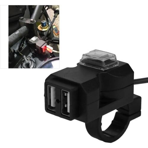 Motorbike Motorcycle Charger 5V 3.1A Adapter Power Supply Socket 12V for Phone Mobile Dual USB Port Phone Charger Waterproof