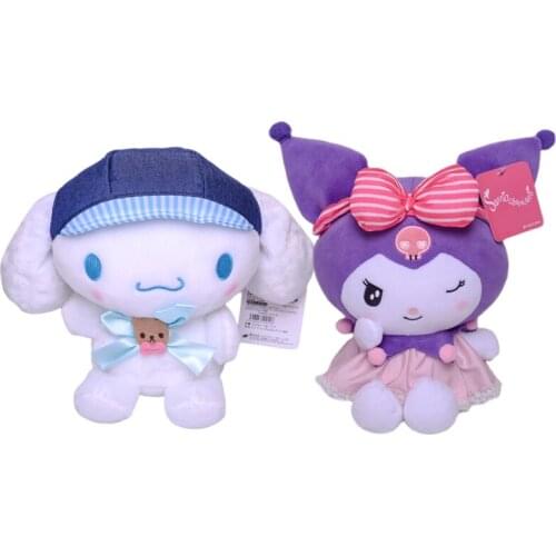 Cartoon Plush Toy Bowknot Kuromi Cinnamoroll Anime Stuffed Animals Kawaii Cute Soft Plushie Doll Girl Boutique Gift Kid Toy 20cm